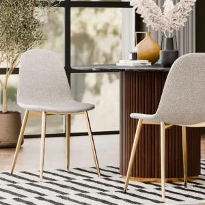 Rayner Dining Chair, Speckled Stone Sustainable Boucle