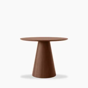 Finnley 4 Seat Round Wooden Dining Table | Walnut