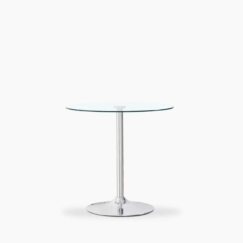 Ida 2 Seat Round Dining Table | Glass & Black