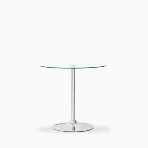 Ida 2 Seat Round Dining Table | Glass & Black