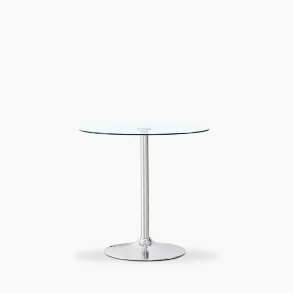 Ida 2 Seat Round Dining Table | Glass & Black