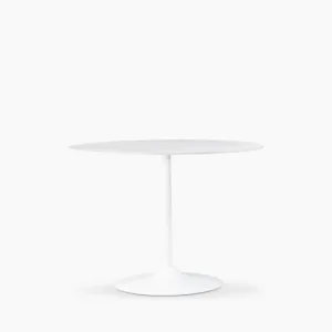 Isla 4 Seat Round Dining Table | White Ceramic & White