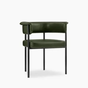 Roane Dining Chair | Vintage Green Faux Leather & Black