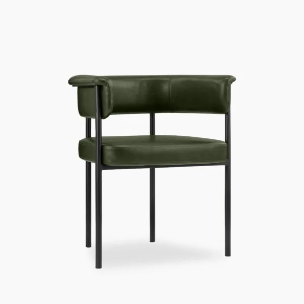 Roane Dining Chair | Vintage Green Faux Leather & Black