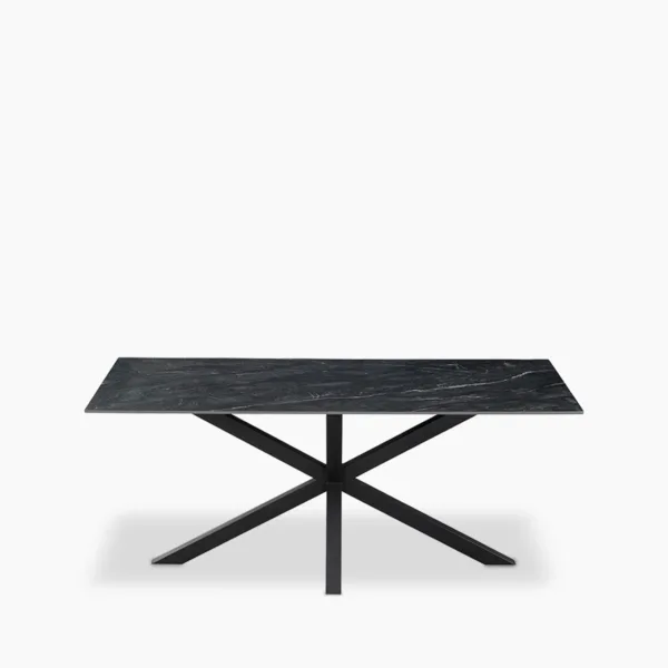 Sawyer 6 Seat Rectangle Dining Table | Black Ceramic & Black
