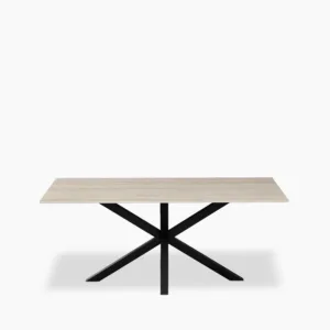 Sawyer 6 Seat Rectangle Dining Table | Cream Ceramic & Black